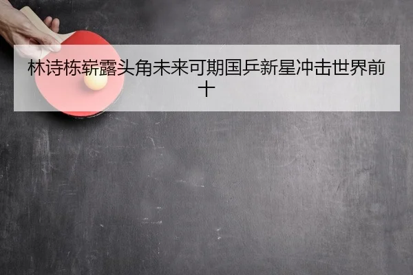 林诗栋崭露头角未来可期国乒新星冲击世界前十